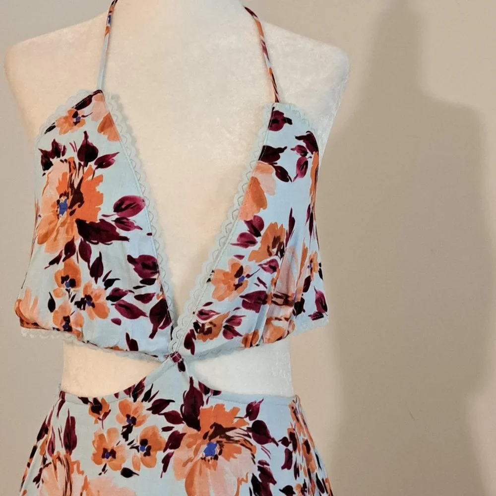 Alexia Admor Ali Fit And Flare Blue Floral Print Size Size 10 NWT